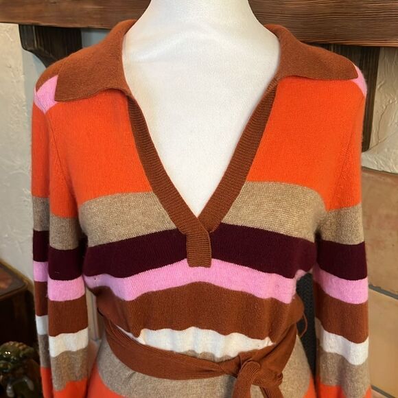 Charter Club Cashmere Striped Multicolor Midi Dress, size S - Picture 2 of 12